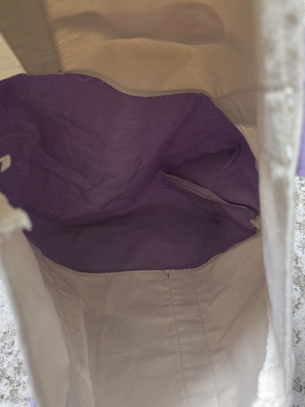 Canvas Tote Bag with Lavender Trim - Trader Joe's - Picture 5 of 10